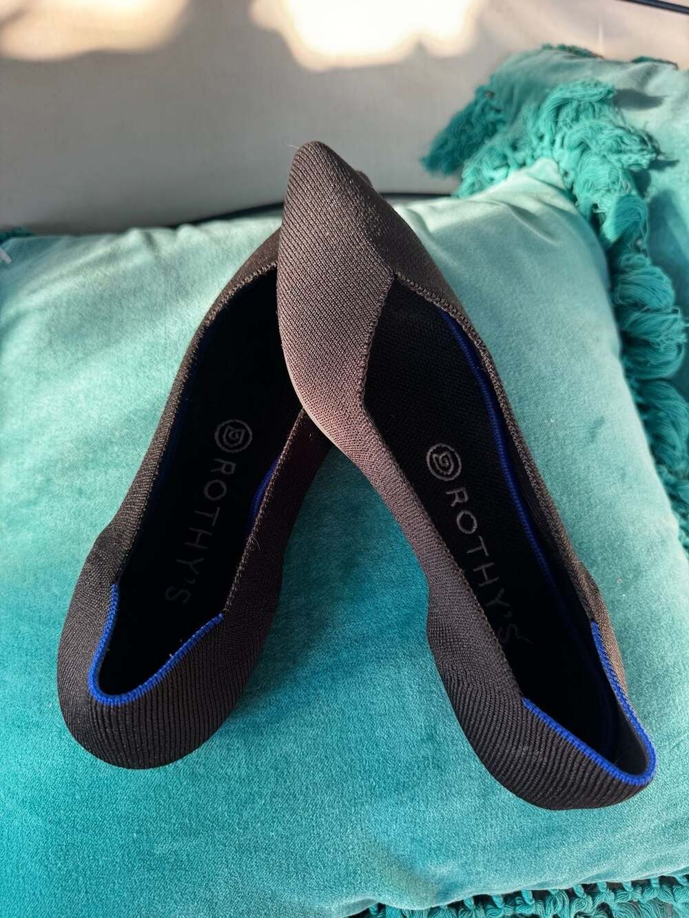 Rothy's The Point Size 7.5 black  Pointed Toe Knit Flats